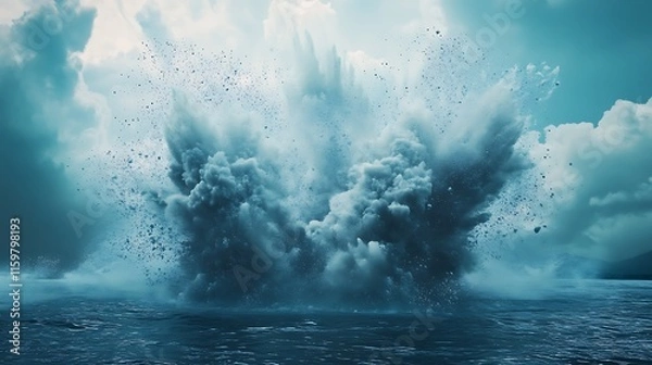 Fototapeta realistic explotion in the sea