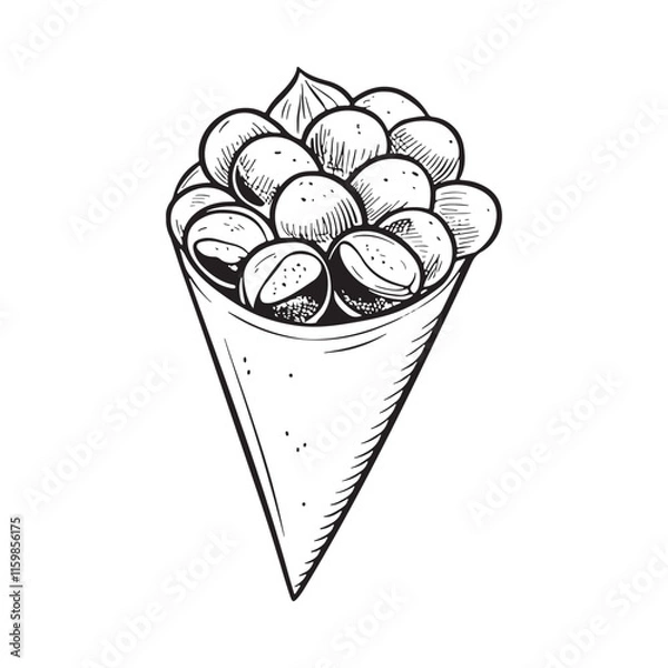 Obraz Chestnuts in aa paper cone design element sketch