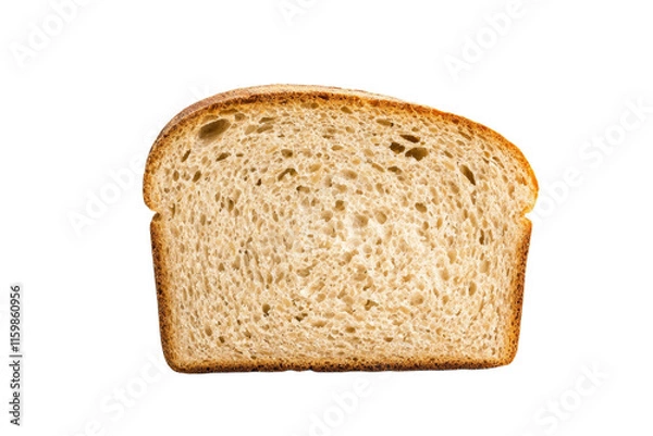 Fototapeta A slice of bread is shown on a white background