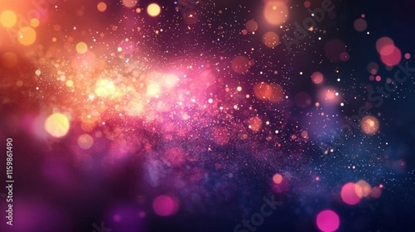 Fototapeta Abstract glittering galaxy of purple and pink hues