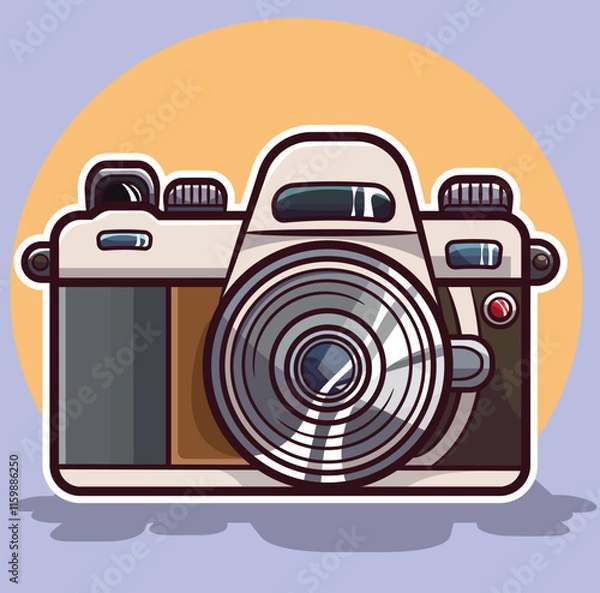 Obraz Old camera vector, photo taking machine vector..eps