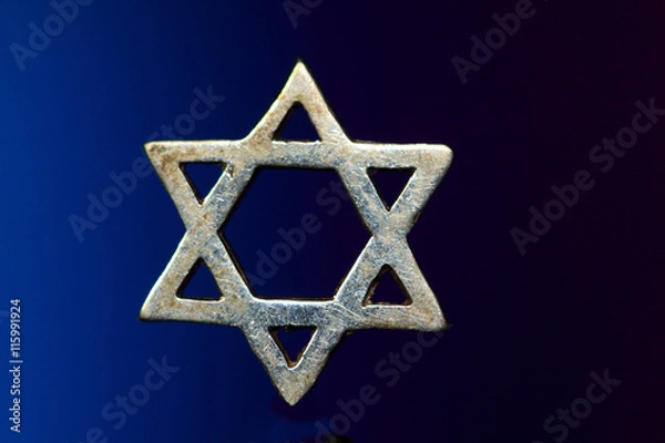 Obraz Silver Jewish star or Star of David