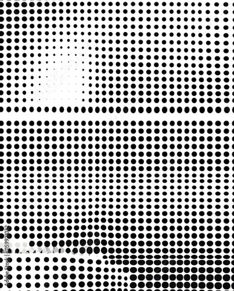 Fototapeta Abstract Black and White Dot Pattern - Geometric Design with Gradient Circles, Minimalist Style Perfect for Modern Art, Creative Backgrounds, Graphic Design, and Digital Prints