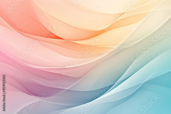 Fototapeta Explore serene, colorful abstract art with flowing waves of pastel shades. Perfect for modern decor and creative inspiration.