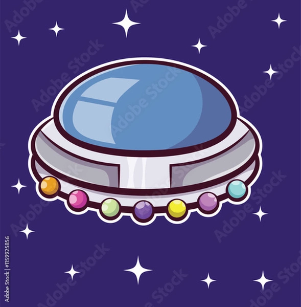 Obraz Spaceship vector, unidentified flying object vector..eps