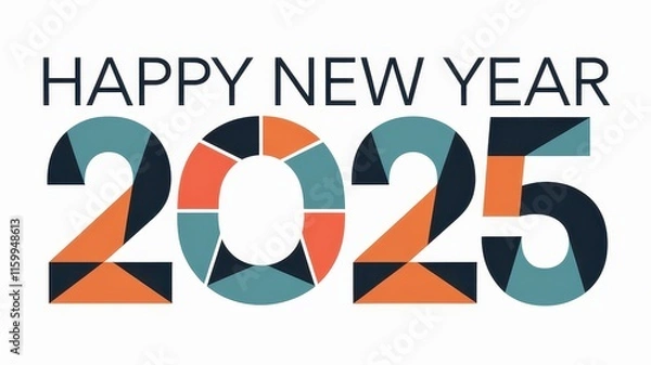 Obraz 2025 Happy New Year Logo Text Design Template