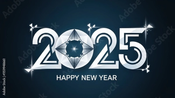 Obraz 2025 Happy New Year Logo Text Design Template