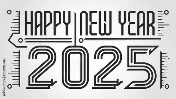 Obraz 2025 Happy New Year Logo Text Design Template