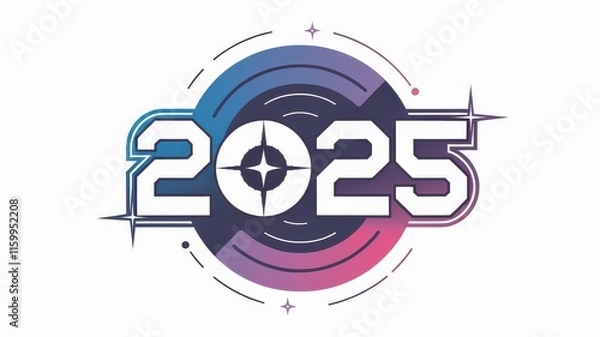 Obraz A sleek and innovative vector design element for 2025, featuring a modern and creative concept. Perfect for branding, logos, banners, and visual projects.