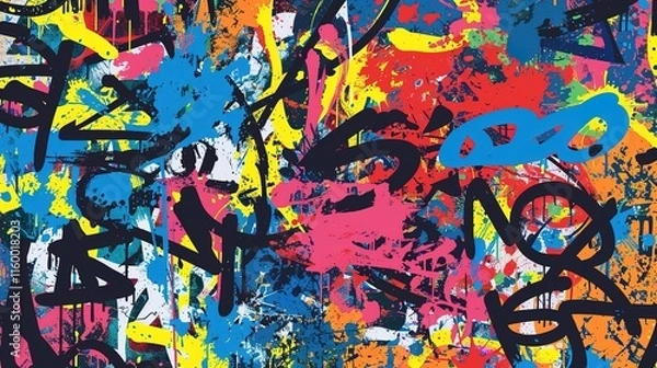 Fototapeta Urban Graffiti pattern wallpaper