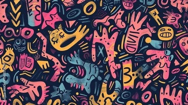 Fototapeta Urban Graffiti pattern wallpaper