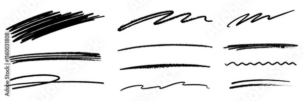 Fototapeta marker scribble line set