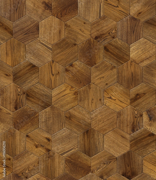 Obraz Natural wooden background honeycomb, grunge parquet flooring design seamless texture for 3d interior