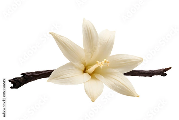 Obraz Vanilla and vanilla flower isolated on transparent background