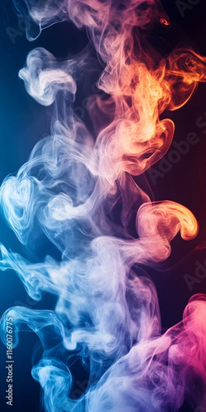 Fototapeta Colorful Swirling Smoke in Red Blue and Purple for Abstract Background : Generative AI