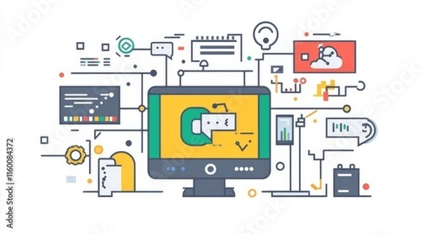 Obraz Fourth-generation programming language 4GL texture featuring blurred code snippets, perfect for illustrating software development, coding, and computer science concepts.