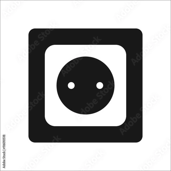 Fototapeta Power socket simple icon on background