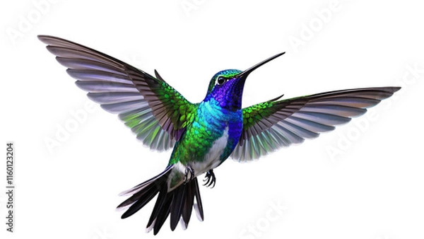 Fototapeta A colorful hummingbird flying 