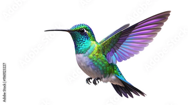 Fototapeta A colorful hummingbird flying 