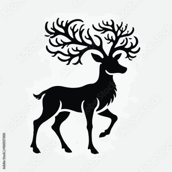 Fototapeta Deer silhouette vector image