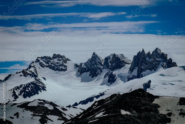 Obraz Mountans peak with blue sky and cloud