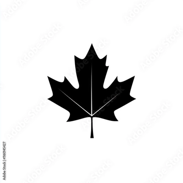 Fototapeta Simple black maple leaf icon. (1)