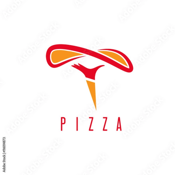Obraz handmade pizza with hand of chef vector illustration
