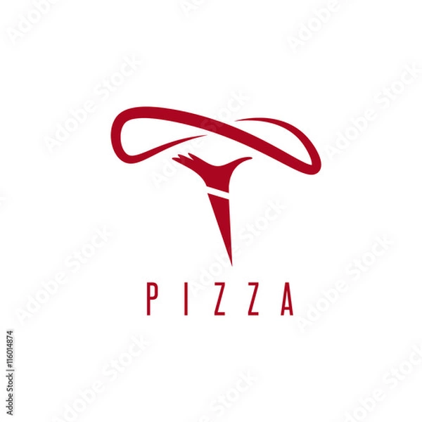 Obraz ręcznie robiona pizza ręką szefa kuchni ilustracji wektorowych