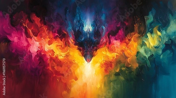 Fototapeta Exploring vibrant abstract art in the colorful digital realm