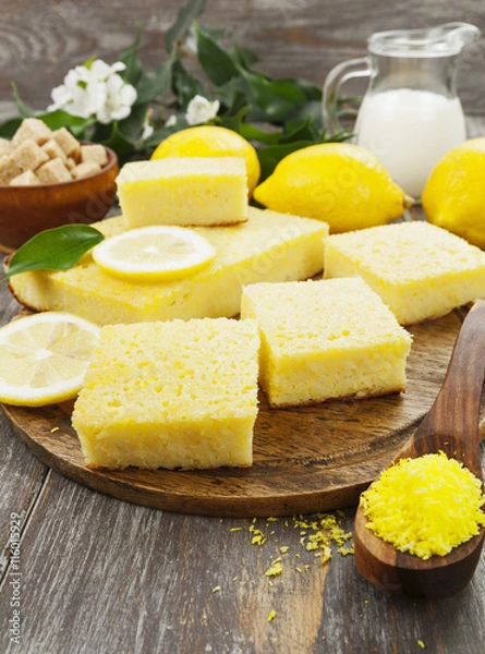 Fototapeta Lemon pie with coconut