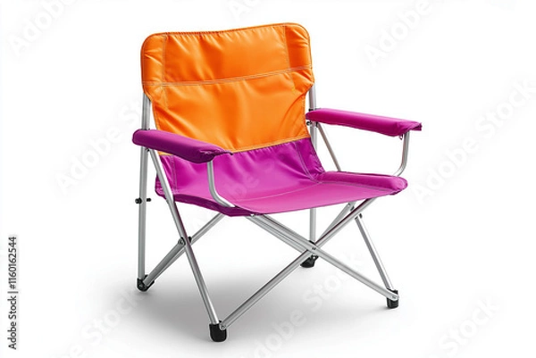 Obraz A colorful chair with a pink and orange seat and a purple back Generative Ai.