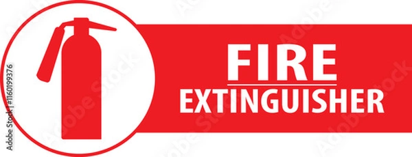 Obraz Fire extinguisher sign board vector.eps