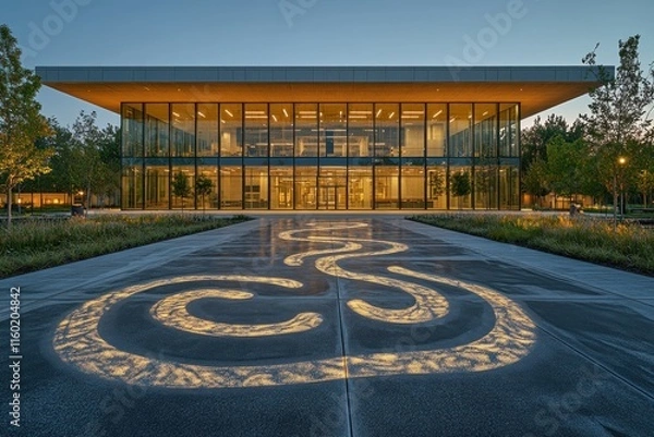 Obraz Illuminated Corporate Campus at Dusk