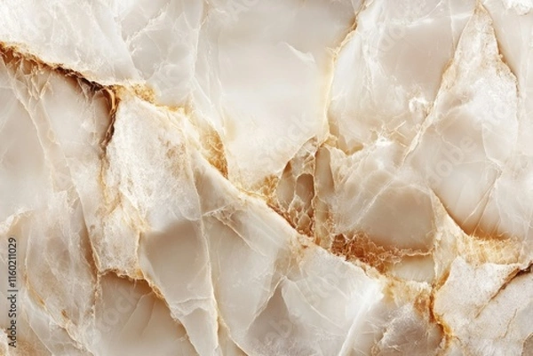 Fototapeta Elegant marble texture featuring white and gold veins in a luxurious design suitable for home decor projects