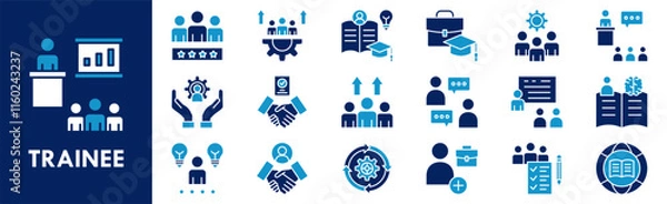 Obraz Trainee icon collection set. Containing design trainee, professional, work, business, employee