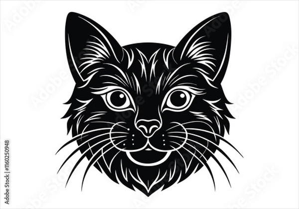 Obraz cat head silhouette vector 