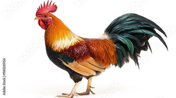 Fototapeta Rooster with a Vibrant Plumage
