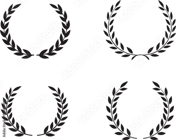 Fototapeta Circular laurel foliate vector icon