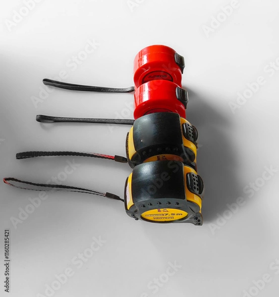 Obraz Measuring Steel Tapes on isolated on white background