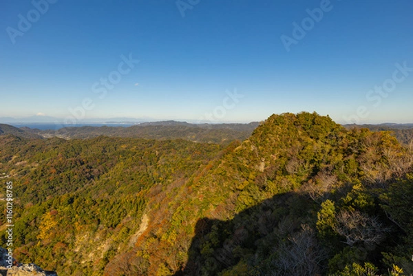 Fototapeta 伊予ヶ岳から房総の山並み