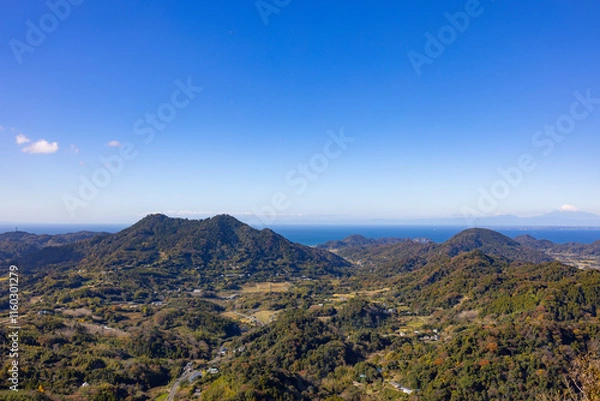 Fototapeta 伊予ヶ岳の山頂からの景色