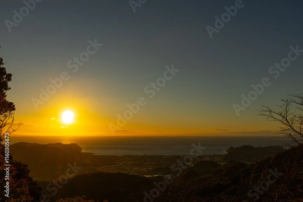 Obraz 富山からオレンジの太陽