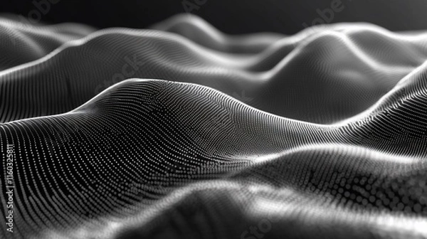 Obraz Abstract grayscale undulating wave pattern.