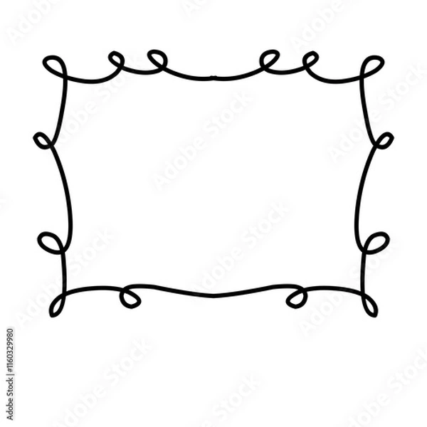 Obraz curly doodle frame