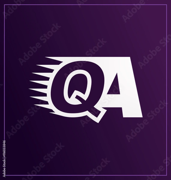 Fototapeta QA Two letter composition for initial, logo or signature