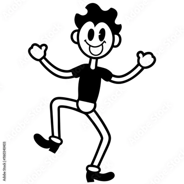 Obraz cartoon character dancing silhouette 