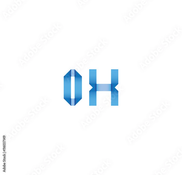 Fototapeta 0x initial simple modern blue 