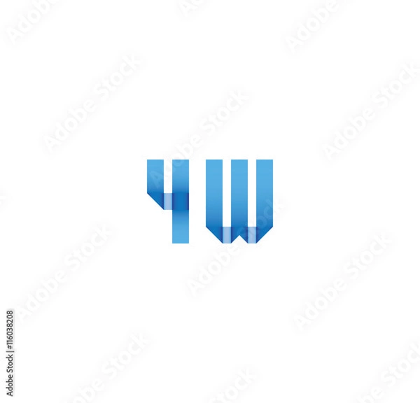 Fototapeta 4w initial simple modern blue 