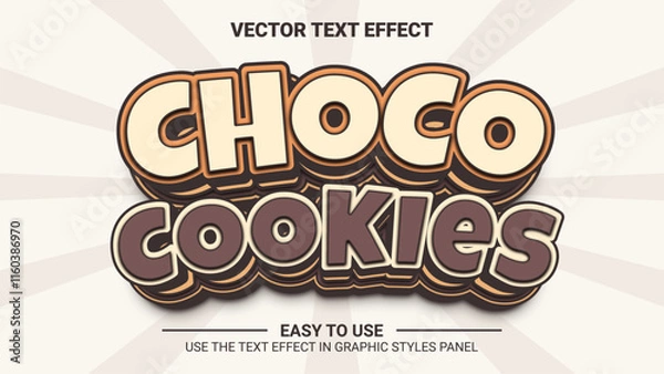 Obraz 3d choco cookies editable text effect