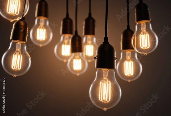 Obraz Background of lamps, light bulbs, light bulb idea